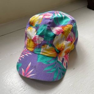 Vintage floral Wendy’s employee hat uniform